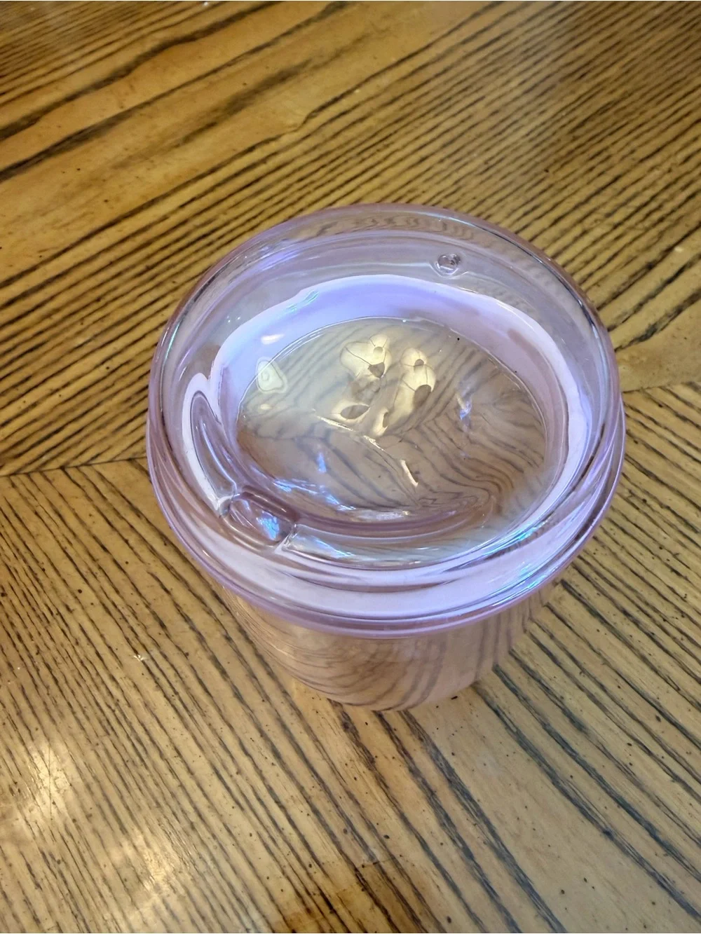 Good Cuppa pink glass 12 Oz cup with lid